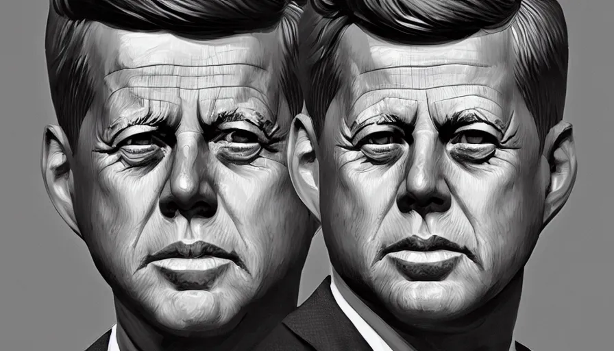 Image similar to Digital painting of JFK, hyperdetailed, artstation, cgsociety, 8k