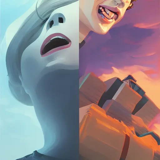 Image similar to face icon stylized minimalist the poseidon adventure 1 9 7 2, loftis, cory behance hd by jesper ejsing, by rhads, makoto shinkai and lois van baarle, ilya kuvshinov, rossdraws global illumination