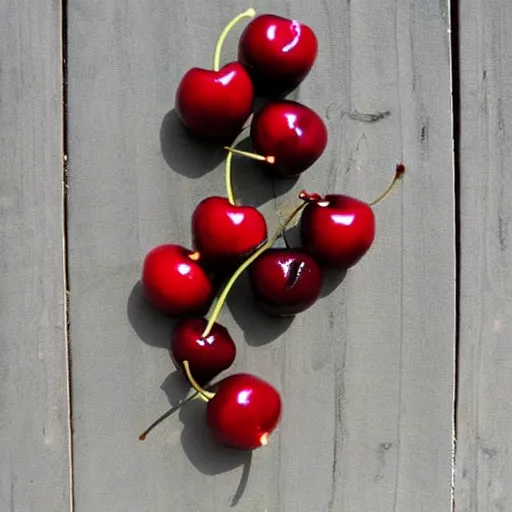 Image similar to !!bomb!!, nuke, bomb design, cherry, made of cherries