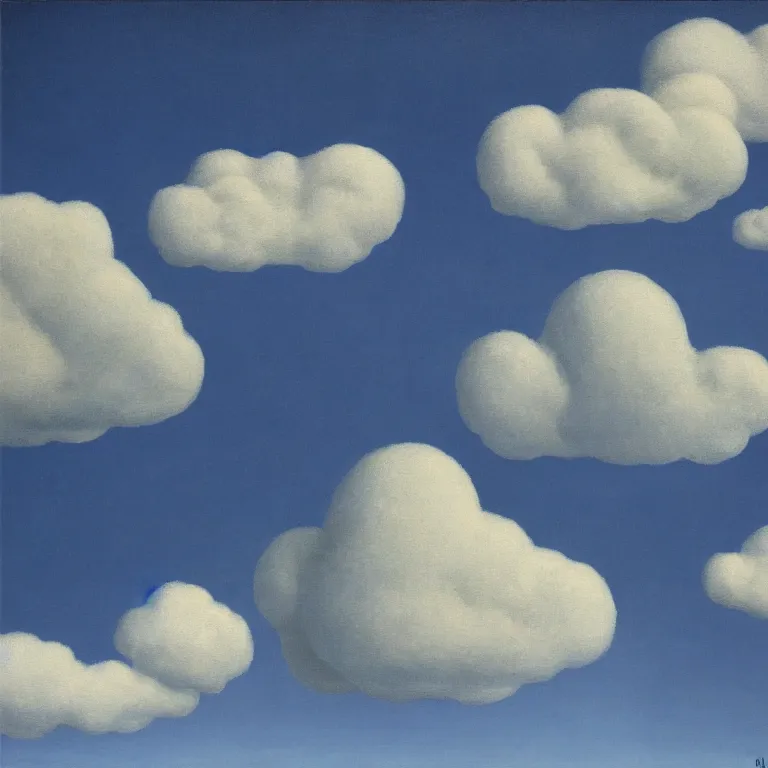 Image similar to cloud - man, by rene magritte, centered, detailed painting, hd, hq, high resolution, high detail, 4 k, 8 k