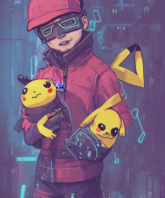 Image similar to a portrait of an anthropomorphic cyberpunk pikachu, holding rice ball, cyberpunk!, fantasy, elegant, digital painting, artstation, concept art, matte, sharp focus, illustration, art by josan gonzalez