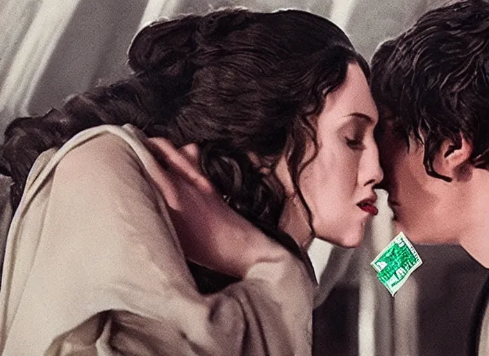 Prompt: reylo kissing, dollar bill!!!