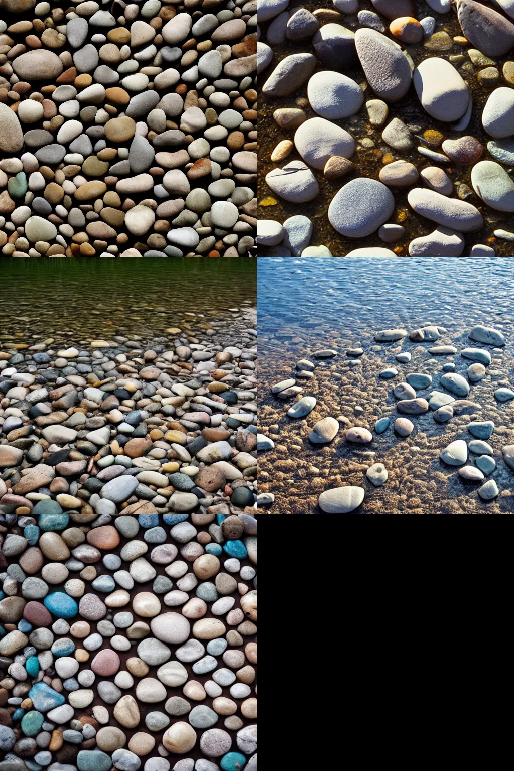 Prompt: family crest of pebbles in a wonderful lake