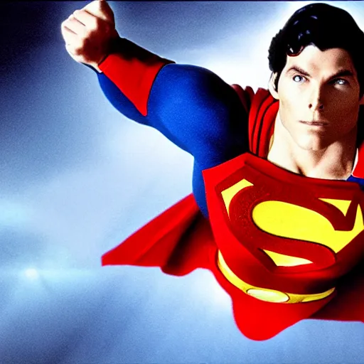 Prompt: award winning photography of christopher reeve as superman, 8 k