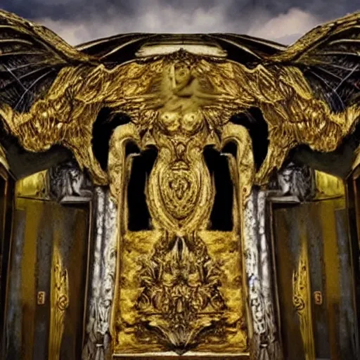 scientifically realistic render scifi golden altar to