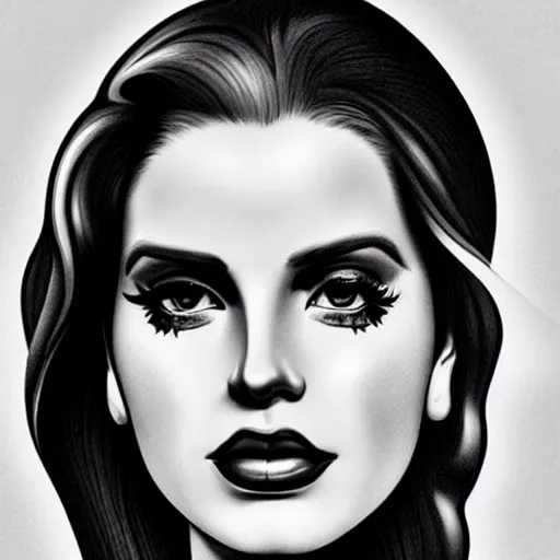 Image similar to Lana del rey tattoo design, photorealistic, dramatic