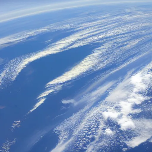 Prompt: cloud formation in the south indian ocean. photo taken by an astronaut aboard the iss