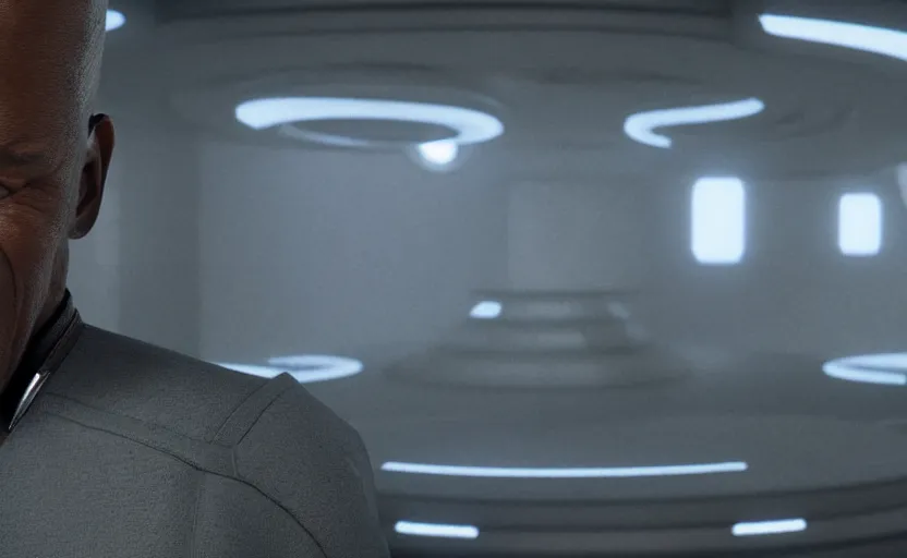 Image similar to Samuel Jackson in Star Trek, 4K UHD image, octane render,