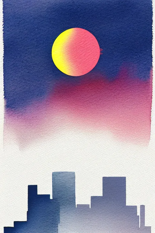 Image similar to minimalist watercolor art of tokio sunrise, illustration, vector art