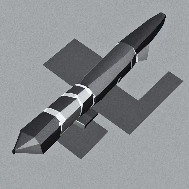 Prompt: isometric low poly nuclear missile, architecture concept