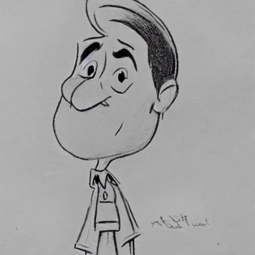 Image similar to milt kahl pencil sketch of adolf hitler warner brothers cartoon