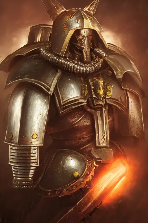 Image similar to armor portrait heros warhammer 4 0 k horus heresy fanart - the primarchs emperor by johannes helgeson animated with vfx concept artist & illustrator global illumination ray tracing hdr fanart arstation zbrush central hardmesh 8 k octane renderer