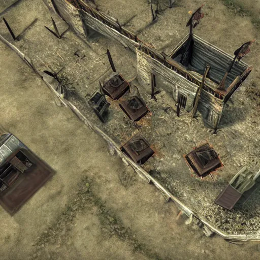 Prompt: screenshot of a beautiful rts game silent hill, overhead view, extreme resolution