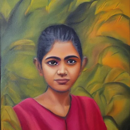 Image similar to yohani de silva, oil painting