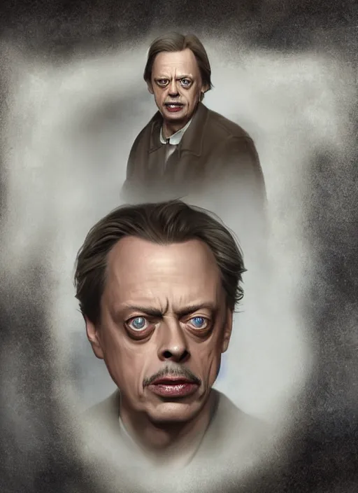 Prompt: steve buscemi in harry potter, portrait, high quality, 8 k, soft lighting, realistic face, path traced, by frank frazetta, simon bisley, brom