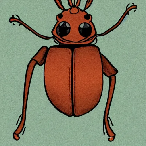 Image similar to anthropomorphic beetle bug with bunny ears