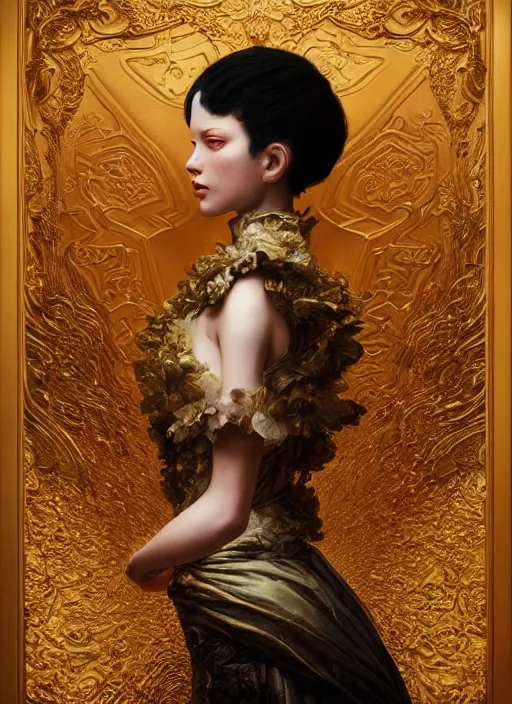 Image similar to highly detailed oil painting | very intricate | cinematic lighting | award - winning | tokyo cityscape fashion by alexander mcqueen | by roberto ferri, by tom bagshaw, by j. c. leyendecker and klimt, american romanticism, by austin osman spare, artstation, cgsociety, official art, octane