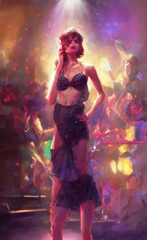 Prompt: rockstar girl on stage. by konstantin razumov, by william - adolphe bouguerea, pixar, artstation trending, concept art, digital art, digital painting, dramatic lighting, sharp focus, highly detailed, vxf movie, cinematic