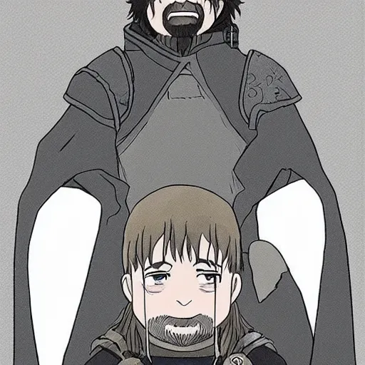 Image similar to Ned Stark as an anime character from Studio Ghibli