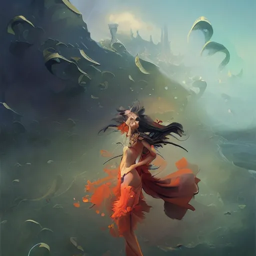 Image similar to art by peter mohrbacher, benoit mandelbrot, james christensen, wlop, alena aenami, rhads, frank gehry, fenghua zhong