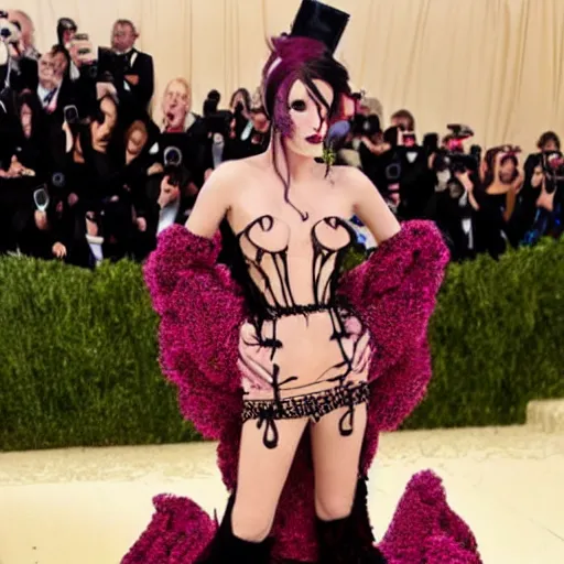 Image similar to the met gala but everyone looks like eldritch abominations