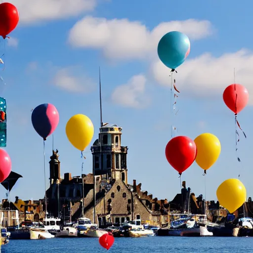 Image similar to photo of bretagne with giant birthday balloons