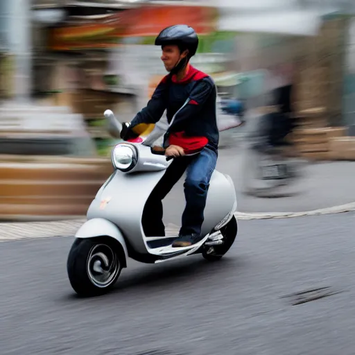 Prompt: delivery driver on scooter delivering boxes, extremely high quality, hd, 4 k, 8 k, artistic, 4 0 mp, cartoo, top - rated, award winning, realistic, sharp, no blur, edited, corrected colour, white background, trending