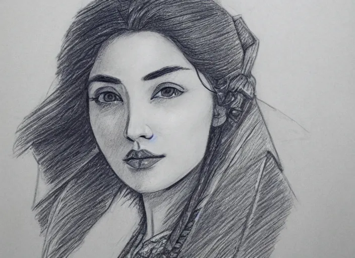 Image similar to a pencil drawing of a woolf, D&D made by by Pen Tacula