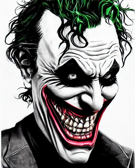 Image similar to the joker 8 k, concept art, extremely detailed, black and white, art by h. r. geiger