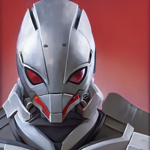 Image similar to greg manchess portrait painting of armored spiderman ultraman grey fox from metal gear cyborg japanese - american hybrid as overwatch character, medium shot, asymmetrical, profile picture, organic painting, sunny day, matte painting, bold shapes, hard edges, street art, trending on artstation, by huang guangjian and ail elvgren and sachin teng