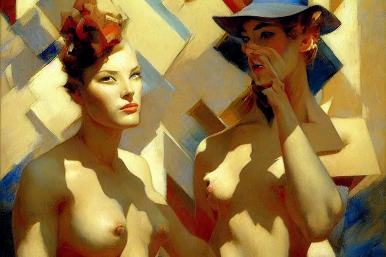 Image similar to cubism, painting by gaston bussiere, craig mullins, j. c. leyendecker