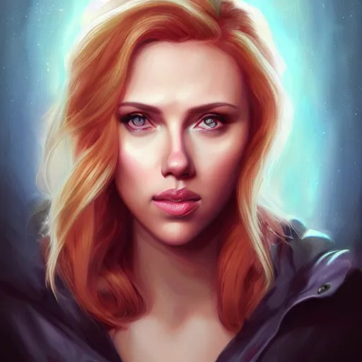 Image similar to portrait of scarlett johansson by charlie bowater