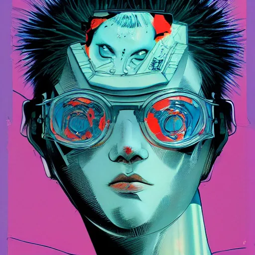 Image similar to prompt : soviet punk portrait soft light painted by james jean and katsuhiro otomo and erik jones, inspired by akira anime, smooth face feature, intricate oil painting, high detail illustration, sharp high detail, manga and anime 1 9 9 9