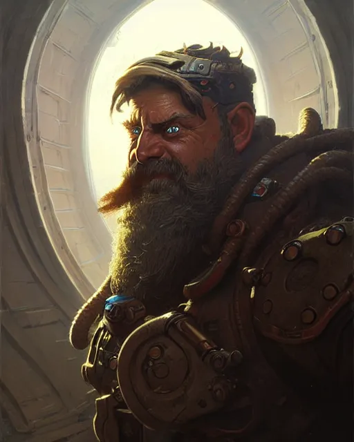 Prompt: torbjorn from overwatch, character portrait, concept art, intricate details, highly detailed by greg rutkowski, michael whelan and gustave dore