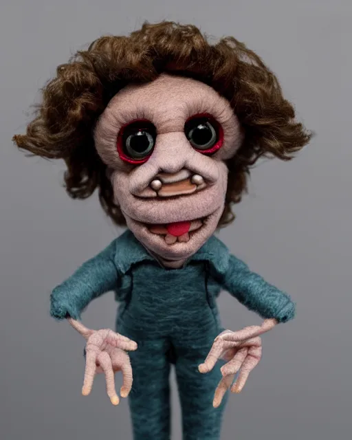 Image similar to stranger things vecna as a muppet. highly detailed felt. hyper real photo. 4 k.