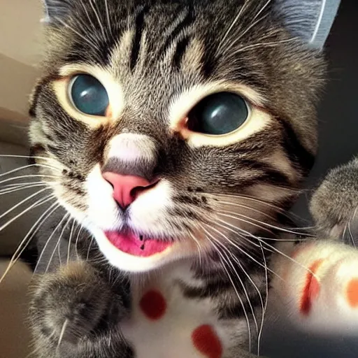 Image similar to selfie of a funny cat