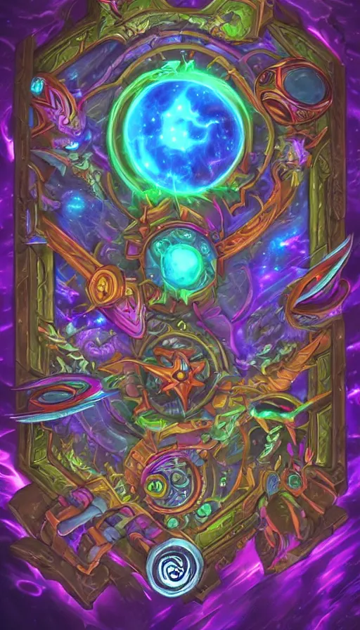 Image similar to psytrance artwork, from hearthstone