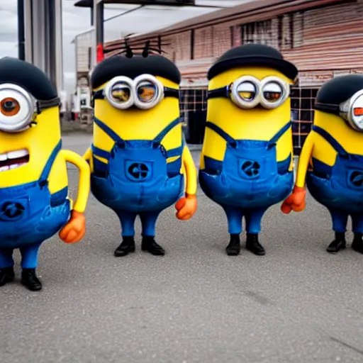 Image similar to minions sighted in local gas station, begin shooting people with guns