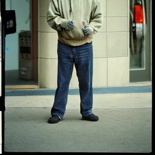 Image similar to Jeb Bush as a homeless man. CineStill