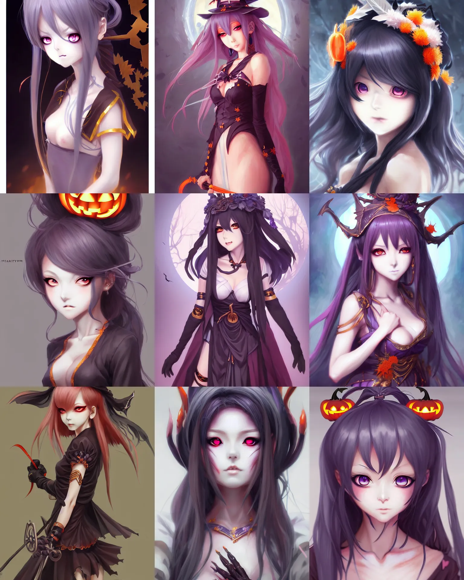 Prompt: character concept art of an anime goddess of halloween | | cute - fine - face, pretty face, realistic shaded perfect face, fine details by stanley artgerm lau, wlop, rossdraws, james jean, andrei riabovitchev, marc simonetti, and sakimichan, trending on artstation