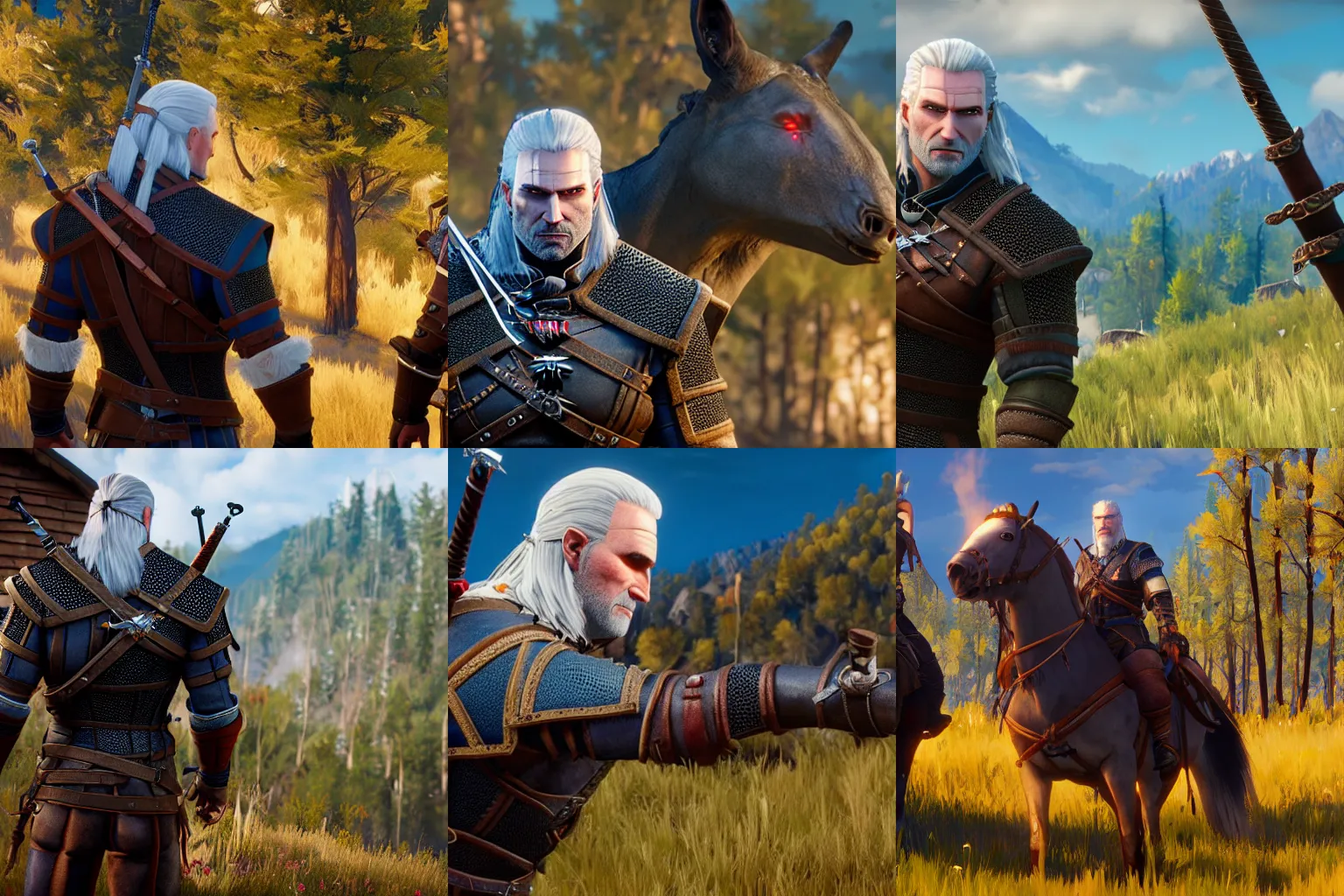 Prompt: screencap from the animated Witcher 3 Pixar movie, highly detailed