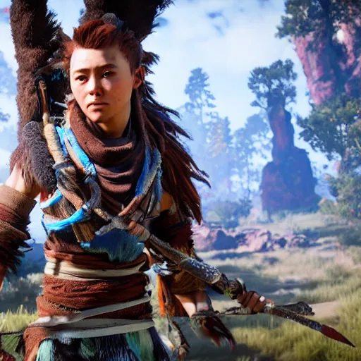 Prompt: aloy from horizon zero dawn 8k, unreal engine