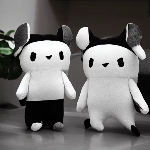 Prompt: monochrome playful plushie toy convection