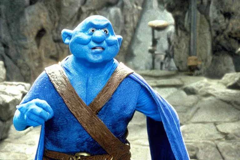 Prompt: papa smurf in lord of the rings