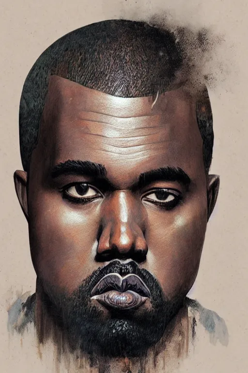 Image similar to Portrait of Kanye West, marvel comics, dark, intricate, highly detailed, smooth, artstation, digital illustration by Ruan Jia and Mandy Jurgens and Artgerm and Wayne Barlowe and Greg Rutkowski and Zdislav Beksinski