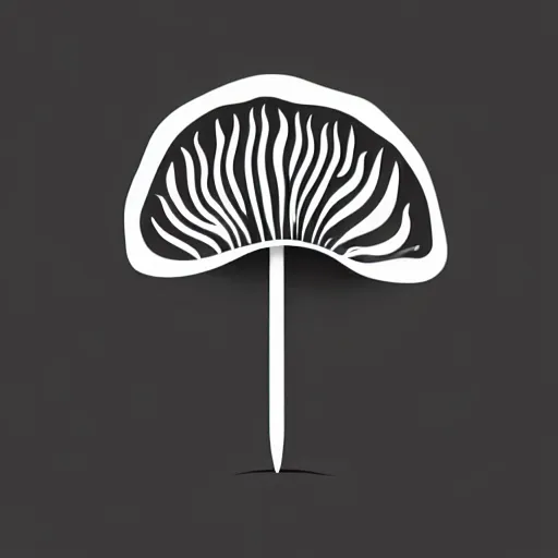 Image similar to flat single tone black vector silhouette of a mushroom, pure white background, 4 k resolution