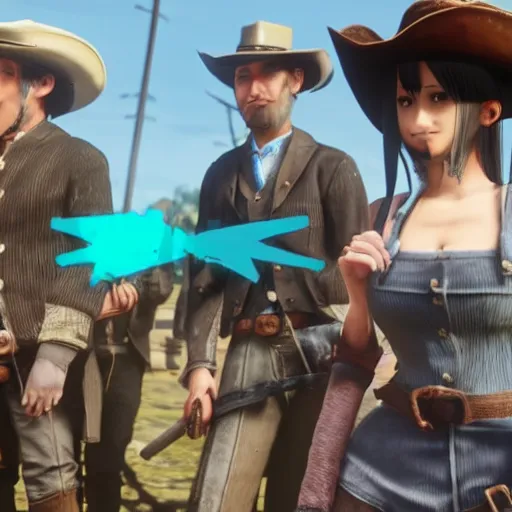 Image similar to red dead 2 hatsune miku in game