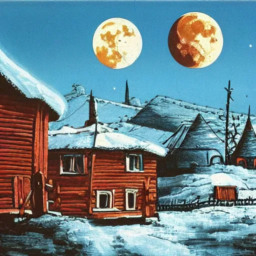 Image similar to russian village on moon