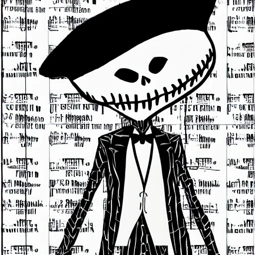 Prompt: Gigachad Jack Skellington