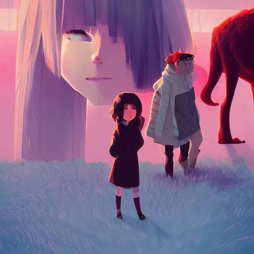 Image similar to digital illustration of the ice age, by makoto shinkai, ilya kuvshinov, lois van baarle, rossdraws, basquiat